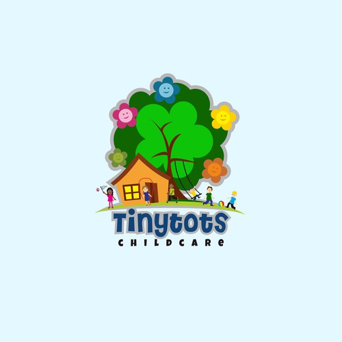 Colorful and playful logo for my in-home daycare. I would like to see kids playing and learning . I have kids 6 month up Design by YazinDesign