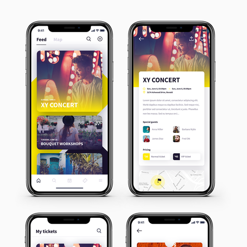 Design UI for awesome event ticketing app! Design by masiko