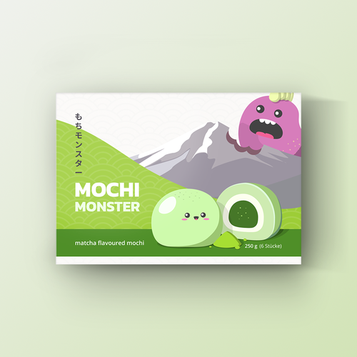 Create a packaging-design for mochi monster, concurso Embalagem de produto