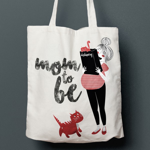 Design by Martin Le Lapin titled "Tote Bag design for pregnant mums"