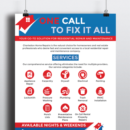 Create a stylish marketing flyer for a new home repair company Design by peggy m