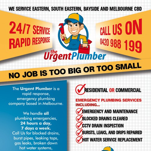 Create the next postcard or flyer for The Urgent Plumber Diseño de ClassEDesign313