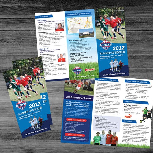 Soccer Camp Brochure wanted for Albany Alleycats Premier Soccer Club Diseño de rumster
