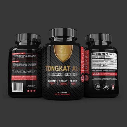 Design di Design a modern product label for my supplement bottle di Fredrick Balois