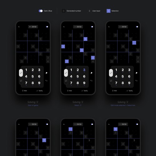 Elegant Sudoku game app design Design by V. L
