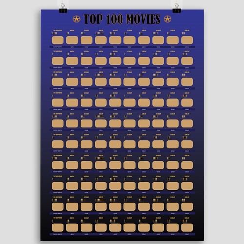 Scratch off Poster - Top 100 Movies Scratch off Poster Réalisé par Andreart Q