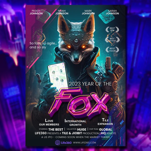 Life360 2023 Year of the Fox Poster Design by Rockinrule