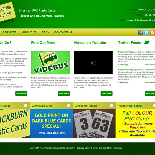 New website design wanted for VideBus / Blackburn Plastic Cards Design por nazarene gonzales