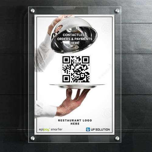 Contactless QR code store front poster to grab attention Design by yudhistira99