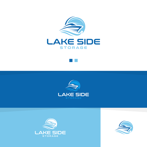 Standout logo for a self storage facility next to a lake. Targeting boats and rvs Design by StudioJack