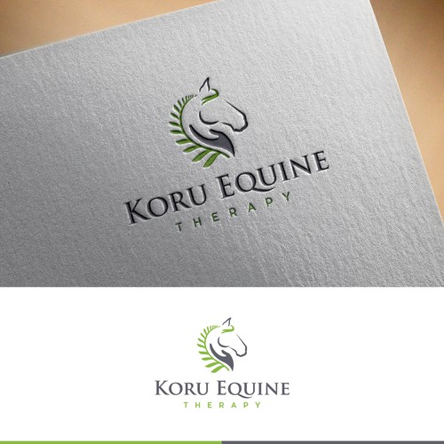 Equine sports massage logo with fern flair Design by ellie7