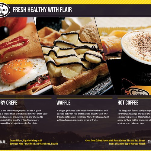 flyer design for the crepe cafe postkarten flyer printdesign zweitplatziertes design von soloman