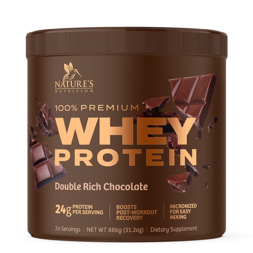 Tasty Whey Protein Chocolate Design Needed for Nature's Nutrition Design réalisé par Leoxgfx