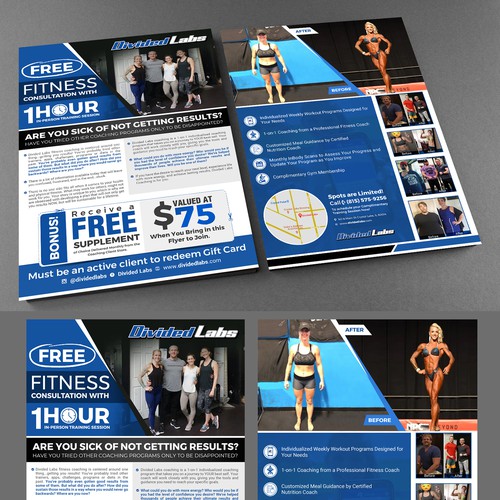 One-page personal trainer flyer  Postcard, flyer or print contest