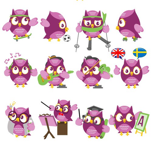 Create an adorable owl mascot for our daycare centers. Design by BroomvectoR