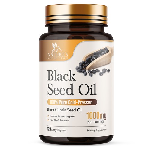 Natural Black Seed Oil Design Needed for Nature's Nutrition Design by UnderTheSea™