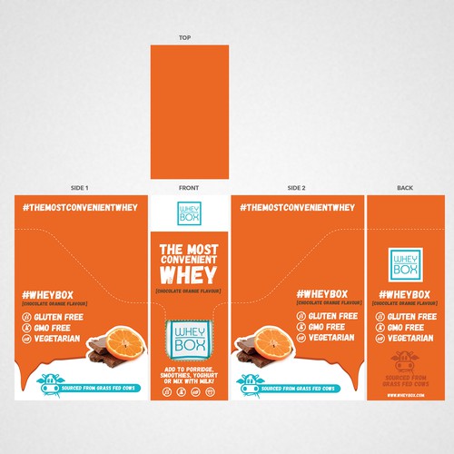 Design a retail case for our whey protein sachets Design by ikoniske™