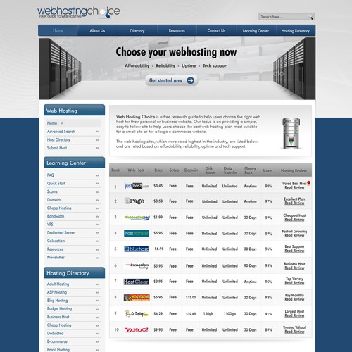 Redesign WebHostingChoice.com Design by sairu