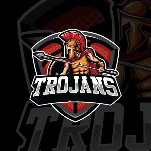 Boys basketball team logo " Trojans " Design réalisé par Radioes.royale