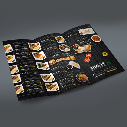 Design a menu for middle eastern restarant Design by Levy Camara