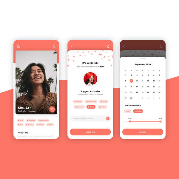 Design by Zach_E titled "Dating App Design"
