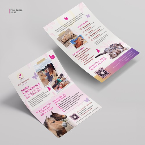 "Informationsflyer zu Werbezwecken für meine Arbeit als Tierenergetikerin, harmonisch, verspielt" winning Facebook cover