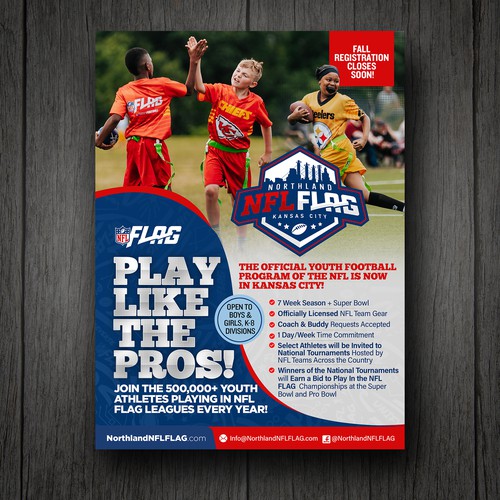 Enticing Youth Sports Flyer for School Distribution - NFL FLAG Design by ektadevesh