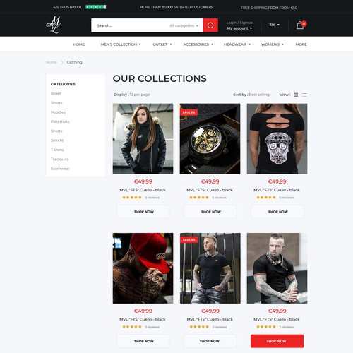 Mi vida loca Streetwear webdesign productpage and homepage Design by MercClass