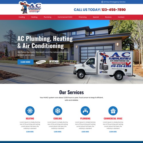 Heating Cooling Plumbing Website Design by OMGuys™