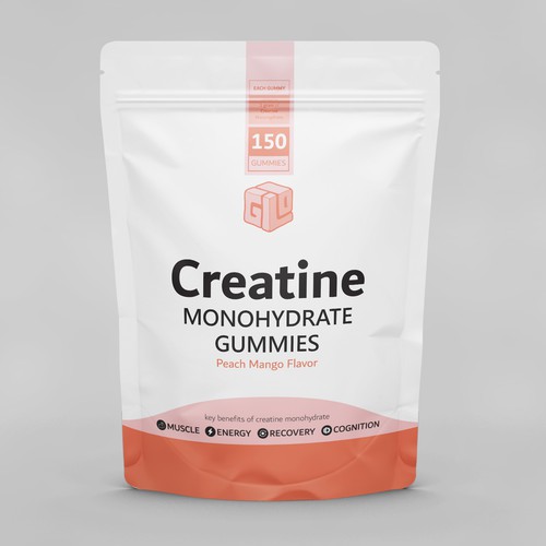Bag Design for Creatine Monohydrate Gummy brand Design by Fikkra