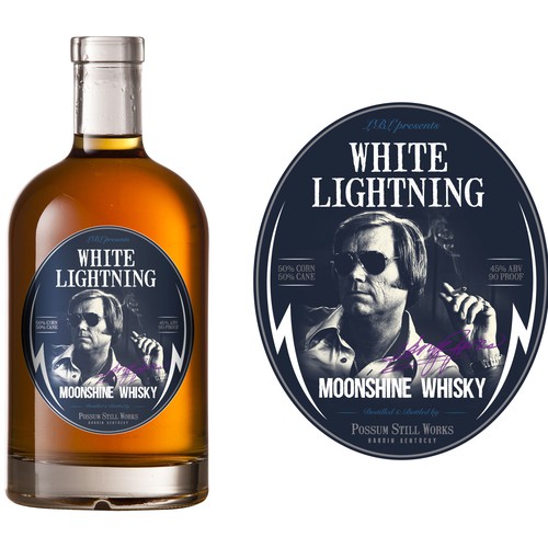 George Jones White Lightning Moonshine whisky jug labels Design by zebergs