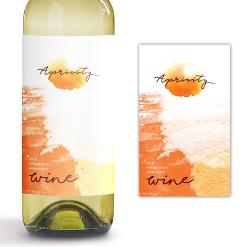 Apricity Vineyard 2016 White Blend Wine Label Design by giovannigiga