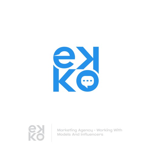 SIMPLE LOGO - ekko Letters then dm after Design by TheLogo69