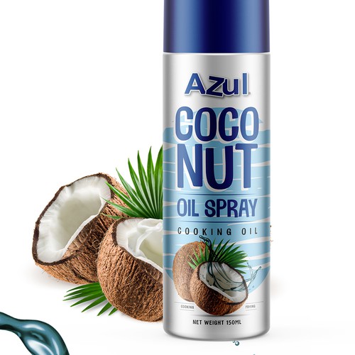 Create Product Extension for Azul Coconut Product - Azul Coconut Oil Spray Design by Nutty Design Studio