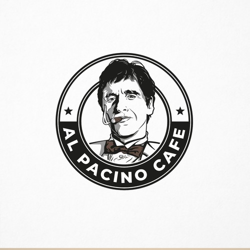 Logo for a high end Italian coffee shop with an Al Pacino theme. Réalisé par Sanoja DSG