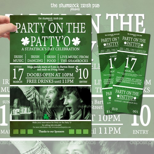 Design di Create the next design for TicketPrinting.com St Patrick's Day POSTER & EVENT TICKET di Pryority