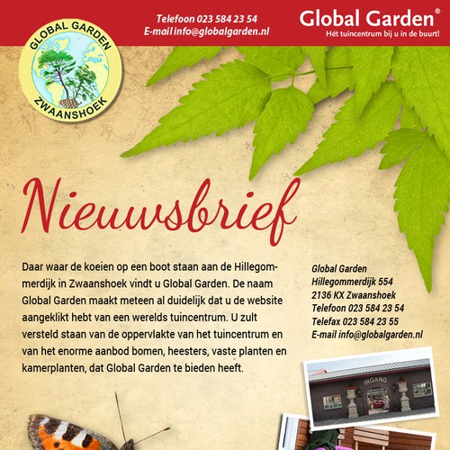 Global Garden newsletter redesign Design by graphixeu