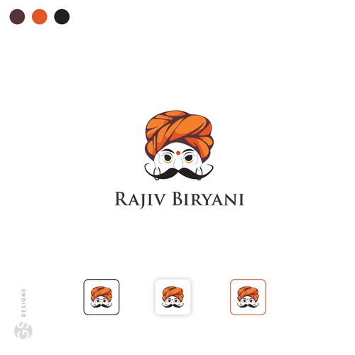 コンペ「Indian Food Cloud Kitchen Logo Design, Rajiv Biryani」のデザイン by Gurpreet Singh Maanさん 