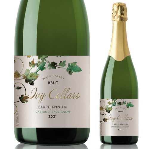 Ivy Cellars sparkling wine label Design by michelange