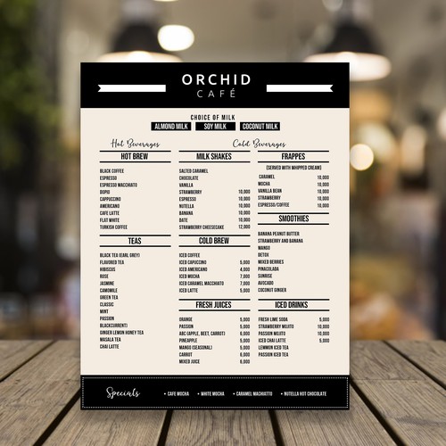 Design-Entwurf in der Kategorie Speisekarte von MKZ STUDIO