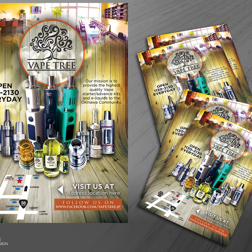Flyer for Vape Store "Electronic Cigarettes" Postcard, flyer or print