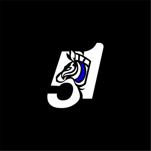 Edgy, Tough, Rugged, clothing Logo cleverly combining "Zebra" and "51" in a unique way. Design by Athar82