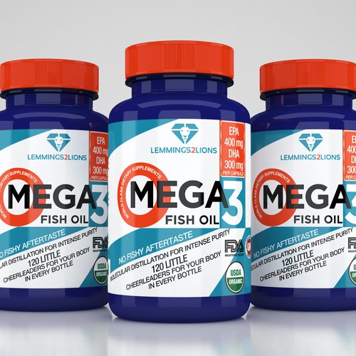 Create a wow factor label for an Omega 3 fish oil label Design by DagDigi