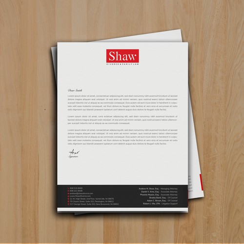 Letterhead for Divorce & Family Law Firm; Modern, Minimalist, Conservative Design Design by muaz™