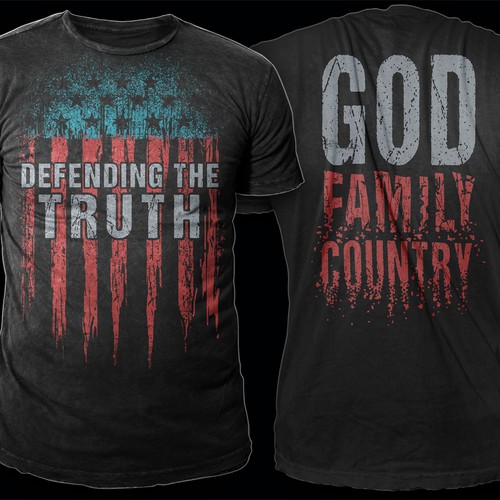 Develop a patriotic shirt that represents: The individual patriot, God, Family, Country Design by *DCLA*