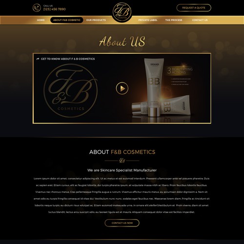 Black & gold themed website design WordPress theme design contest