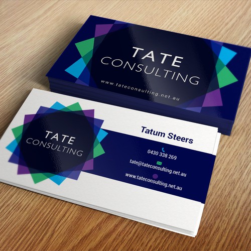 Create a brand spanking new business card for Tate Consulting!!! Design by Zarkum