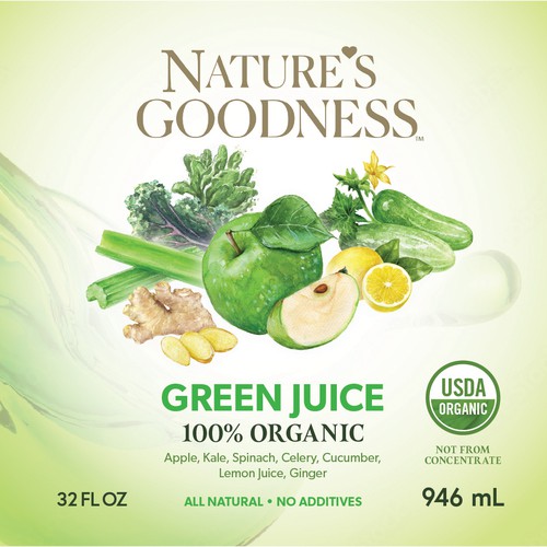 Organic Green Juice Design Design by DesignDXM