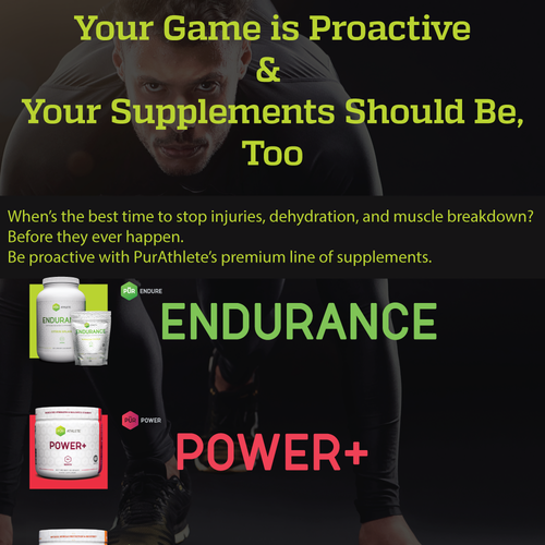 Create an electric one page handout for an athletic supplement company ...