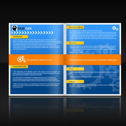 Brochure design for Startup Business: An online Think-Tank Diseño de coverrr